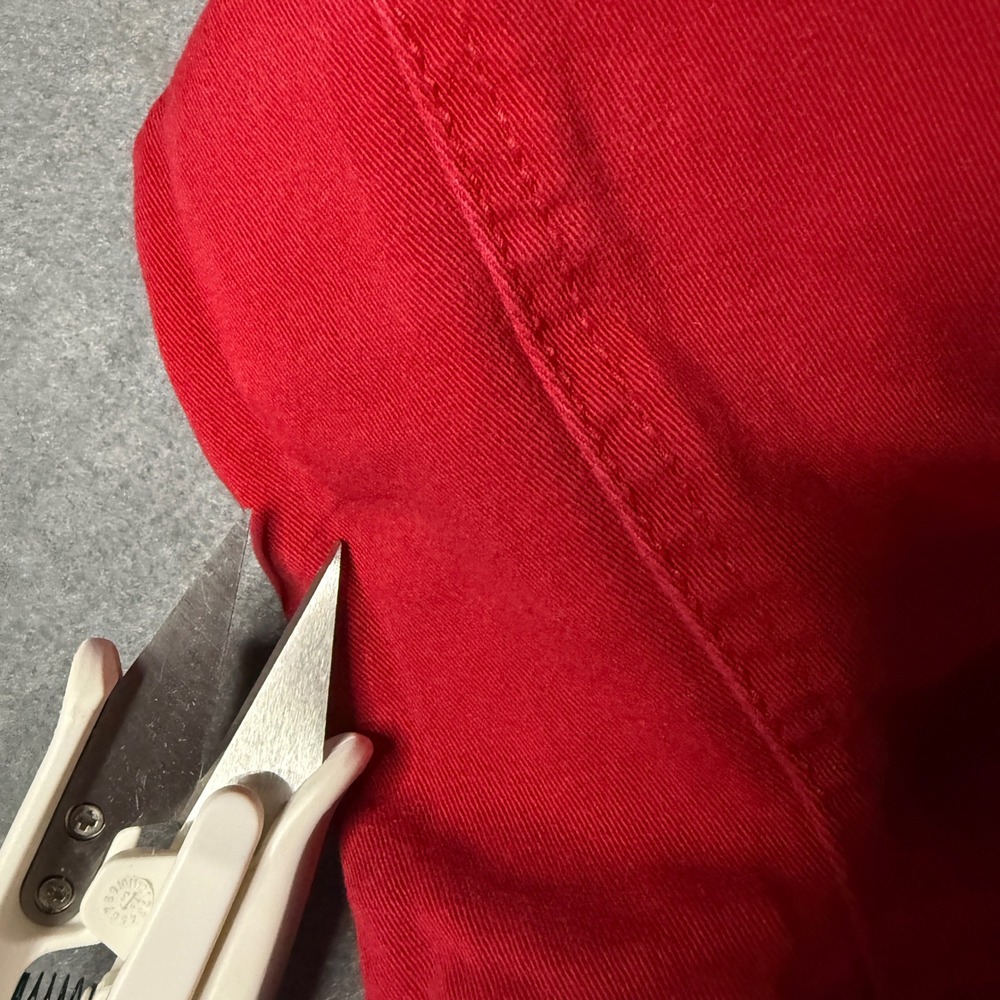 Dressbarn Womens Red Denim Jacket Stretch Cotton Button Front Size S Pockets - Picture 7 of 9
